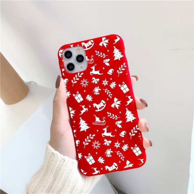 Christmas red cartoon frosted painted phone case Christmas red cartoon frosted painted phone case